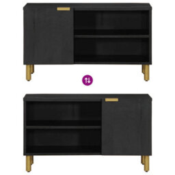 Berkfield Tv Cabinet Black 80X33X46 Cm Engineered Wood - thumbnail 6