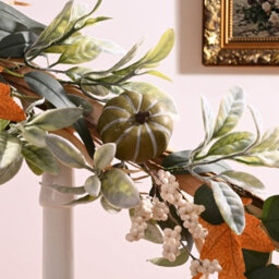 Amorly 9 Ft Fall Garland With Lights Fall Decorations For Home, Fall Mantel Decor Pumpkin Garlands With Eucalyptus For Thanksgiving Decor - thumbnail 6