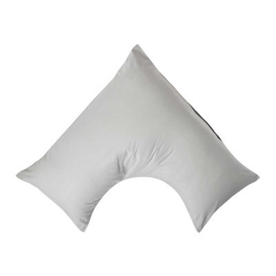 Homescapes Silver Grey Egyptian Cotton V Shaped Pillowcase 200 Tc - image 1
