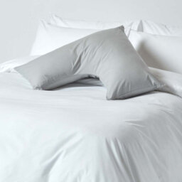 Homescapes Silver Grey Egyptian Cotton V Shaped Pillowcase 200 Tc - thumbnail 2