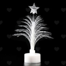 Amorly 5Pcs Mini Fiber Optic Christmas Tree Night Lights, Battery Powered Colour Flash Led Lamps, Compact Ornaments For Xmas Party Decor - thumbnail 5