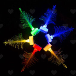 Amorly 5Pcs Mini Fiber Optic Christmas Tree Night Lights, Battery Powered Colour Flash Led Lamps, Compact Ornaments For Xmas Party Decor - thumbnail 2