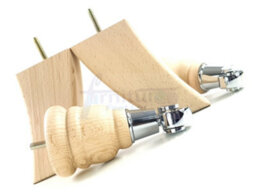 L&F Solid Wood Furniture Feet 2X With Chrome Castors 2X Curved Back Legs Raw Wood Sofas Chairs Stools  M8 Pkc165 - thumbnail 7