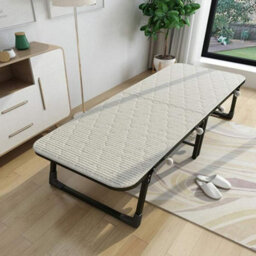 Living And Home Grey Folding Bed Steel Framed Foldable Bed With Wheels