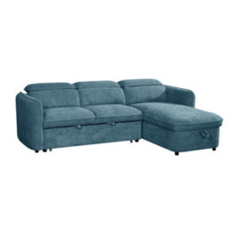Beehive Furniture Corfu - Universal Corner Sofa Bed - Blue Upholstered Corner Couch