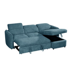 Beehive Furniture Corfu - Universal Corner Sofa Bed - Blue Upholstered Corner Couch - thumbnail 9
