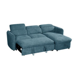 Beehive Furniture Corfu - Universal Corner Sofa Bed - Blue Upholstered Corner Couch - thumbnail 8