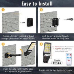 6000W Led Solar Pir Motion Sensor Wall Light Outdoor Garden Ip66 - thumbnail 3
