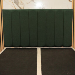 "Urban Textures - Apollo Luxury 26"" High Boucle Fabric Upholstered Line Headboard - Green" - thumbnail 1