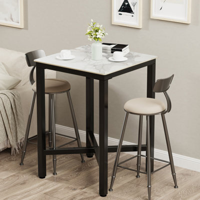 Fativo L70 X W70 X H105 Cm Sintered Stone Marble Table Square Bar Table Kitchen Dining Table Cocktail Hour - image 1