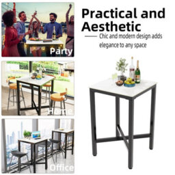 Fativo L70 X W70 X H105 Cm Sintered Stone Marble Table Square Bar Table Kitchen Dining Table Cocktail Hour - thumbnail 4