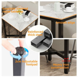 Fativo L70 X W70 X H105 Cm Sintered Stone Marble Table Square Bar Table Kitchen Dining Table Cocktail Hour - thumbnail 3