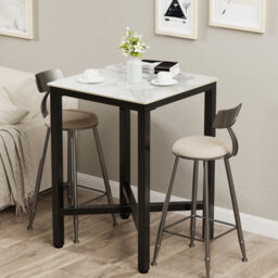 Fativo L70 X W70 X H105 Cm Sintered Stone Marble Table Square Bar Table Kitchen Dining Table Cocktail Hour