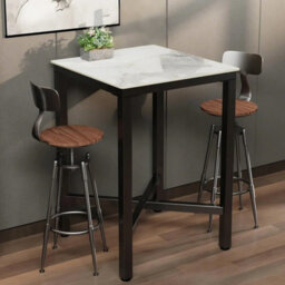 Fativo L70 X W70 X H105 Cm Sintered Stone Marble Table Square Bar Table Kitchen Dining Table Cocktail Hour - thumbnail 8