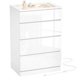 High Gloss 4 Drawer Chest Of Drawers With Jewelry Organizer, App Control - thumbnail 1