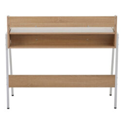 Orsina Natural Oak Veneer Desk,spacious Office Table With Metal Frame,computer Workstation,wooden Writing Desk - thumbnail 4