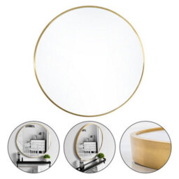 Living And Home Gold Round Wall Mirror Bathroom Framed Mirror Vanity Mirror For Dressing Table 70 Cm - thumbnail 4