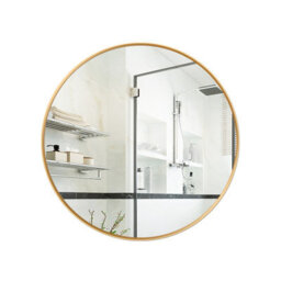 Living And Home Gold Round Wall Mirror Bathroom Framed Mirror Vanity Mirror For Dressing Table 70 Cm - thumbnail 2