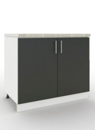 Jd Greta Adjustable Legs Kitchen Base Unit 1000mm Storage Cabinet With Door Shelf 100Cm - Dark Grey Matt With Worktop - thumbnail 1