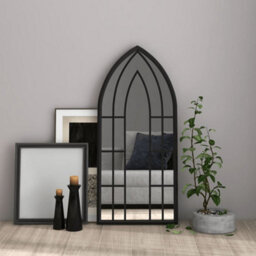 Berkfield Mirror Black 100X45 Cm Iron For Indoor Use - thumbnail 1