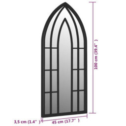 Berkfield Mirror Black 100X45 Cm Iron For Indoor Use - thumbnail 6
