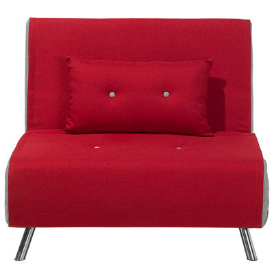 Beliani Single Sofa Bed Farris Fabric Red - image 1