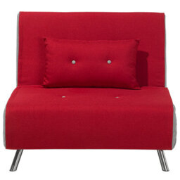 Beliani Single Sofa Bed Farris Fabric Red