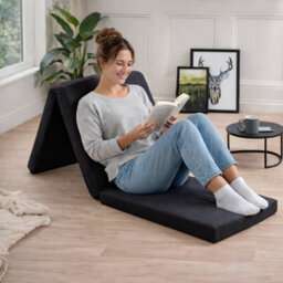 Mattress Guru Folding Z Bed Mattress, Tri Folding Guest Bed, Lightweight, Space Saving, Futon Mattress, Black - thumbnail 4