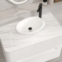 Royal Bathrooms Venice 800mm Gloss White Wall Mounted Bathroom Countertop Vanity Unit 2 Drawer With Nova Basin - thumbnail 6