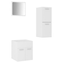 Berkfield Bathroom Furniture Set White Engineered Wood - thumbnail 2