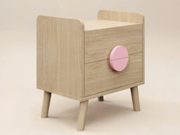Flair Noah 2 Drawer Bedside Table Oak & Pink - thumbnail 5