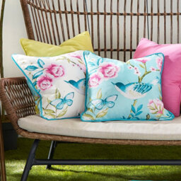 Dreams & Drapes Amelle Outdoor Water & Uv Resistant Blue Filled Cushion - thumbnail 1