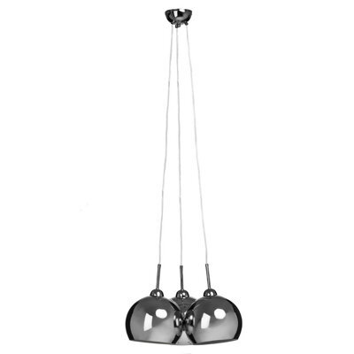 Orsina Triple Pendant Ceiling Light, Chrome Ball Shades With Iron Build, Modern Hanging Light For Dining Room - image 1
