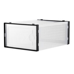 Darphe 12 Plastic Transparent Shoe Boxes That Can Be Stacked And Folded, Along With A Tall Shoe Cabinet - thumbnail 4