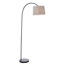 Luminosa Lighting Luminosa Carlson 1 Light Floor Light Matt Black & Light Grey Cotton Mix, E27