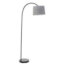 Luminosa Lighting Luminosa Carlson 1 Light Floor Light Matt Black & Light Grey Cotton Mix, E27 - thumbnail 5
