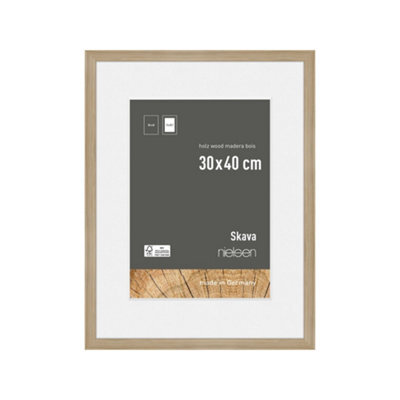 Nielsen Skava 30 X 40Cm Oak Wooden Picture Frame With A4 Mount, Float Glass And Push/turn Clips - image 1