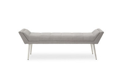 Buttercup Farm Gilden Bench With Angular Base - Metal/wood/textile - L46 X W150 X H50 Cm - Silver/grey - image 1