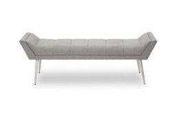 Buttercup Farm Gilden Bench With Angular Base - Metal/wood/textile - L46 X W150 X H50 Cm - Silver/grey - thumbnail 4