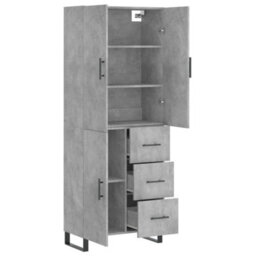 Berkfield Highboard Concrete Grey 69.5X34X180 Cm Engineered Wood - thumbnail 4
