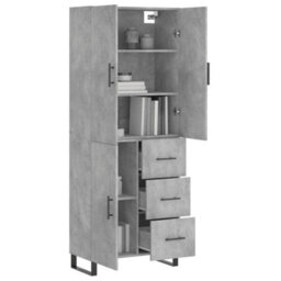 Berkfield Highboard Concrete Grey 69.5X34X180 Cm Engineered Wood - thumbnail 3