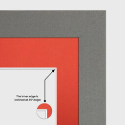AK Frames 40X20Cm Dark Grey Sleek Multi Photo Frame With Poppy Red Mount - Holds 3 Apertures (3X) 6X4 Photos - thumbnail 7