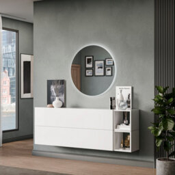 Decorotika Leuven Moduler Modern Tv Unit Wall Mount Customizable Layout High Gloss White - thumbnail 3