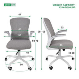 Mesh Office Chair Ergonomic Home Computer Desk Seat 30 Rocking Flipup Armrest - thumbnail 2