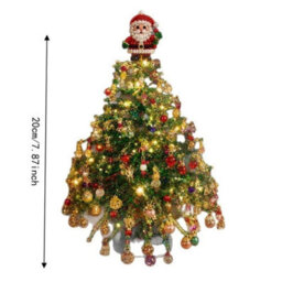 Santa Claus Diy Beaded Christmas Tree Craft Kit With Led Light Tabletop Ornament Decor - thumbnail 2
