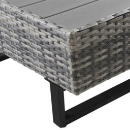 Fenchilin Garden Lounge Corner Sofa Set Rattan Cushioned Sofa And Table With Metal Legs Grey - thumbnail 6