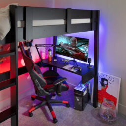 Nöa & Nani Noa & Nani Gaming Station High Sleeper Kids Solid Wood Bed In Black Storm - thumbnail 2