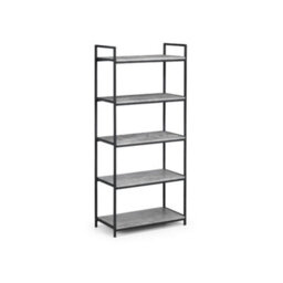 Julian Bowen Staten Tall Concrete Bookcase - Concrete And Black - thumbnail 2