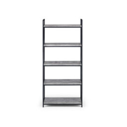 Julian Bowen Staten Tall Concrete Bookcase - Concrete And Black - thumbnail 4
