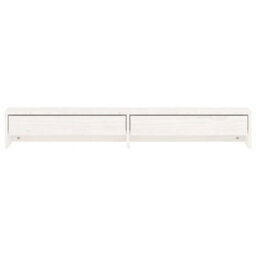 Walplus Monitor Stand White 100X27X15 Cm Solid Wood Pine - thumbnail 5